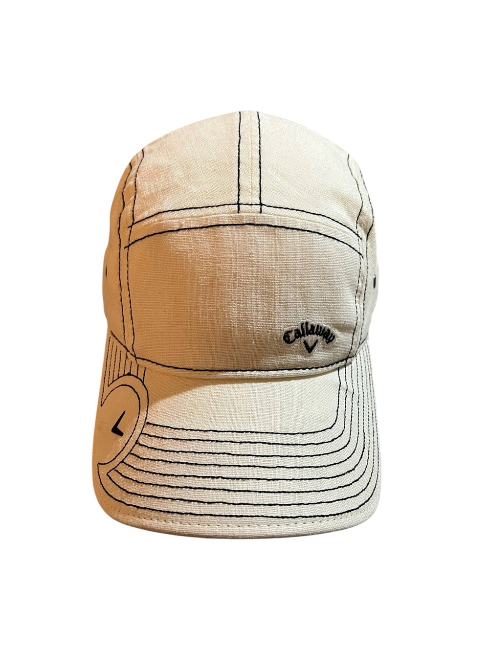 New Era Callaway 5 Panel Pink Cotton Linen Gorp Crunchy Adjustable Hat Cap (01)